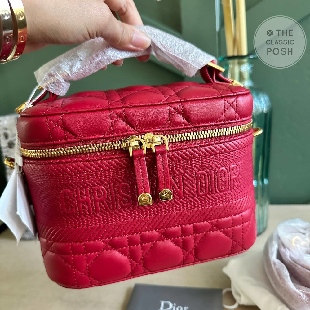 BNWT DIOR TRAVEL VANITY LAMBSKIN SMALL  LEATHER CROSSBODY BAG - Picture 4 of 12